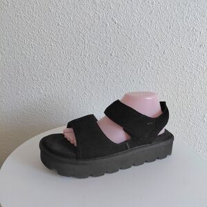 Koolaburra by Ugg Tizz Black Suede Platform Strap Sandals